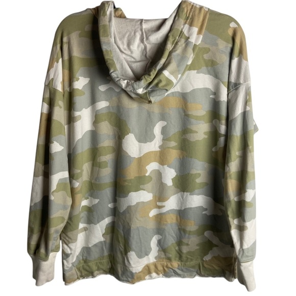 Aerie Size Small Oversized Sun Washed Dessert Camo Hoodie Sweatshirt Green Boho - Picture 5 of 9